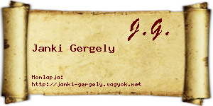 Janki Gergely névjegykártya